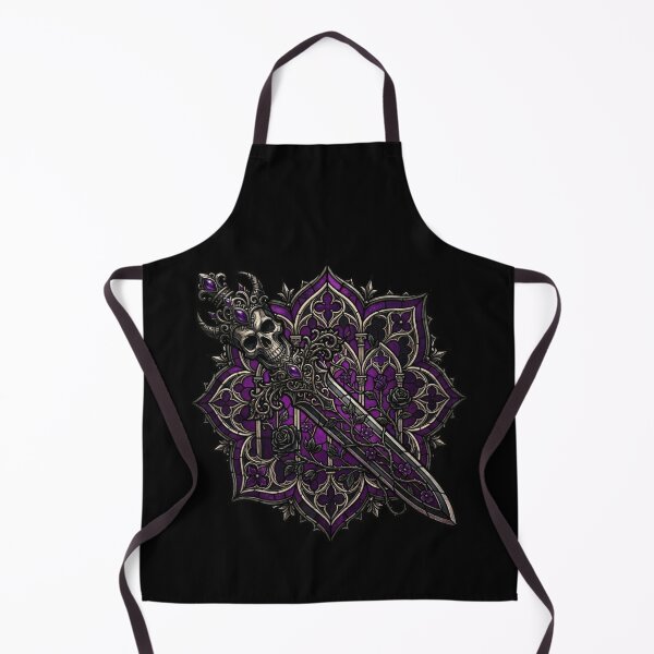 Item preview, Purple Mandala with Horned Skull and Dagger — Gothic Stained Glass designed and sold by David Mateo ArtWorks.
