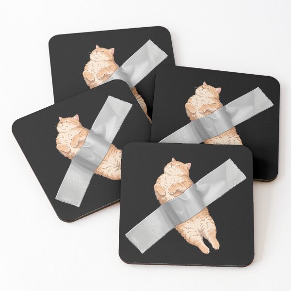 Item preview, Funny Duct Tape Cat – Cute Orange Tabby Stuck Sleeping Cartoon for Cat Lovers Humour designed and sold by nomu-nomu.