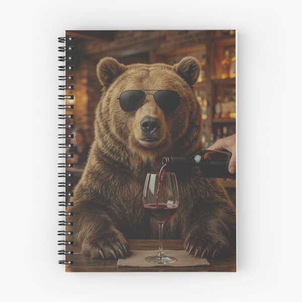 Item preview, Cool Bear Drinking Wine Bar Scene Funny Animal designed and sold by raedattia.