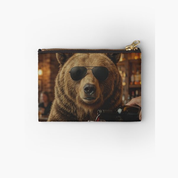 Item preview, Cool Bear Drinking Wine Bar Scene Funny Animal designed and sold by raedattia.