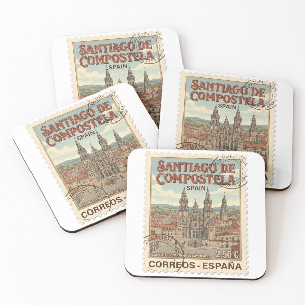 Item preview, Santiago de Compostela Spain Vintage Travel Stamp designed and sold by k3rstman1.