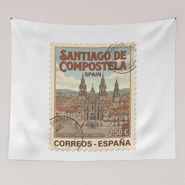 Item preview, Santiago de Compostela Spain Vintage Travel Stamp designed and sold by k3rstman1.
