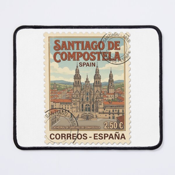 Item preview, Santiago de Compostela Spain Vintage Travel Stamp designed and sold by k3rstman1.