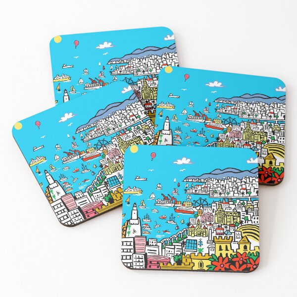 Item preview, Malaga City Spain Drawing designed and sold by Traveldrawings.