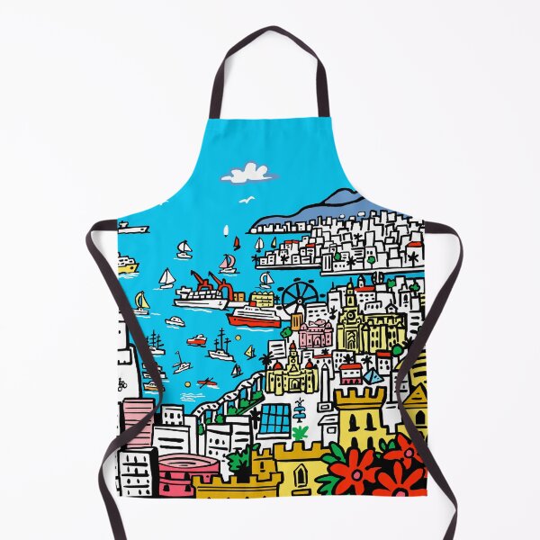 Item preview, Malaga City Spain Drawing designed and sold by Traveldrawings.
