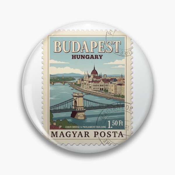 Item preview, Vintage Budapest Hungary Travel Stamp Cityscape designed and sold by k3rstman1.