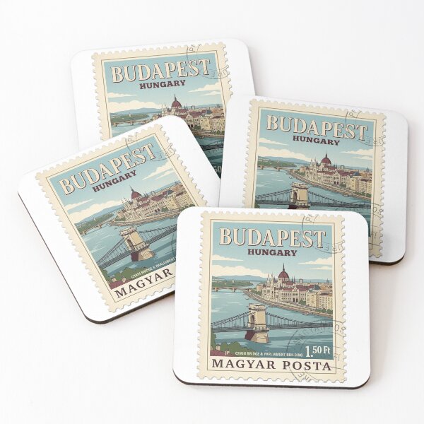 Item preview, Vintage Budapest Hungary Travel Stamp Cityscape designed and sold by k3rstman1.
