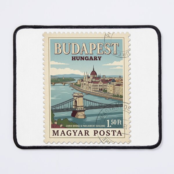 Item preview, Vintage Budapest Hungary Travel Stamp Cityscape designed and sold by k3rstman1.