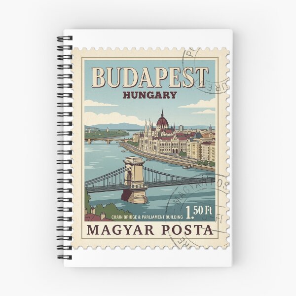 Item preview, Vintage Budapest Hungary Travel Stamp Cityscape designed and sold by k3rstman1.