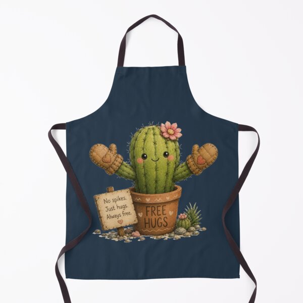 Item preview, No Spikes Just Hugs Cute Cactus Wearing Oven Mittens Art designed and sold by Miheerala.