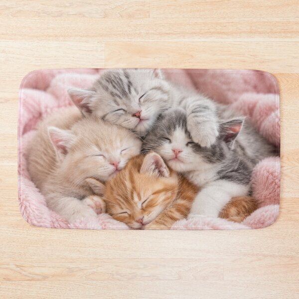 Item preview, Sleeping Kittens on Soft Pink Blanket designed and sold by Sasas Design.