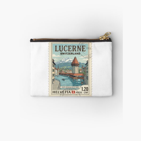 Item preview, Vintage Lucerne Switzerland Chapel Bridge Travel Stamp designed and sold by k3rstman1.
