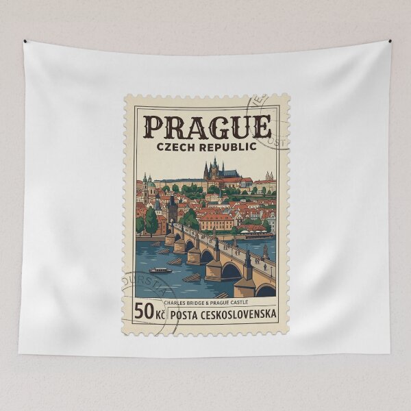 Item preview, Prague Charles Bridge Vintage Travel Stamp designed and sold by k3rstman1.