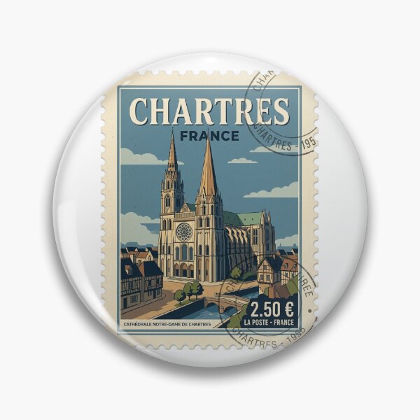 Item preview, Vintage Chartres Cathedral France Travel Stamp designed and sold by k3rstman1.