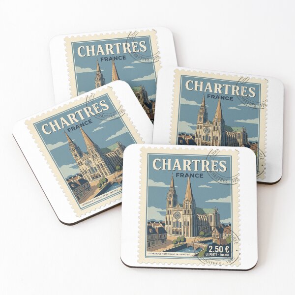 Item preview, Vintage Chartres Cathedral France Travel Stamp designed and sold by k3rstman1.