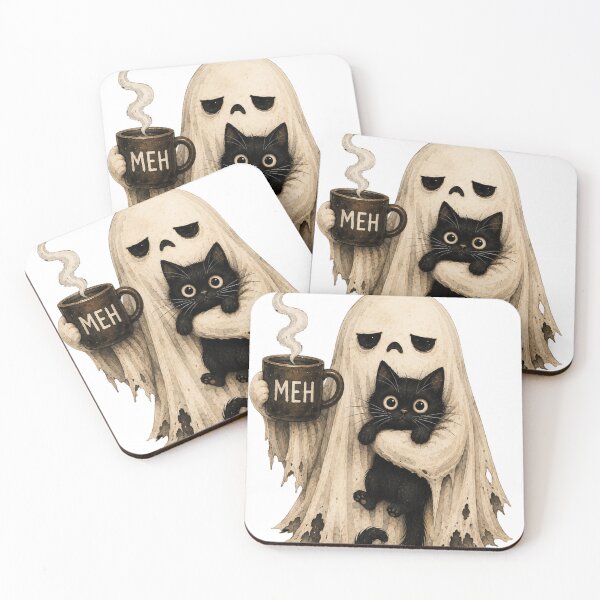 Item preview, Funny Ghost Cat Coffee Halloween designed and sold by VAMASHOP.