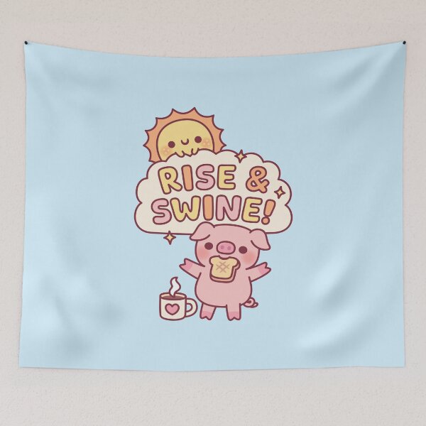 Item preview, Cute Pig With Toast Rise and Swine Morning Pun designed and sold by rustydoodle.
