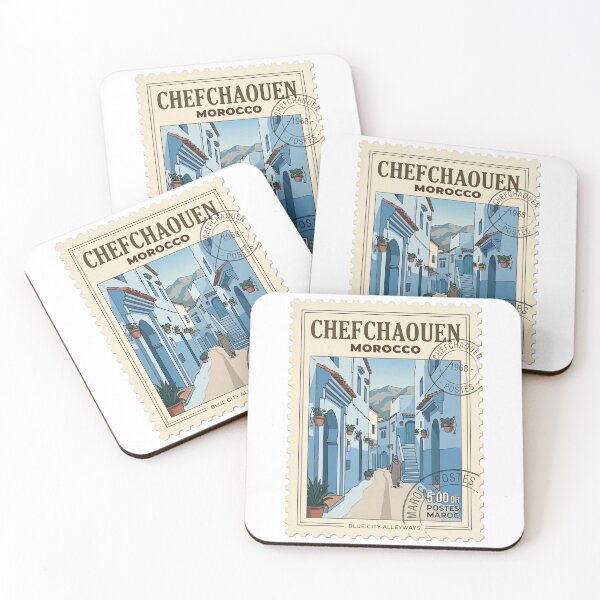 Item preview, Vintage Chefchaouen Morocco Blue City Travel Stamp designed and sold by k3rstman1.