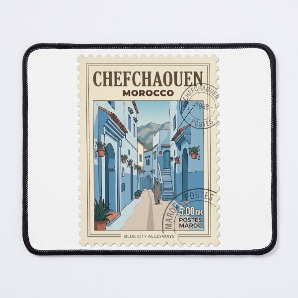 Item preview, Vintage Chefchaouen Morocco Blue City Travel Stamp designed and sold by k3rstman1.