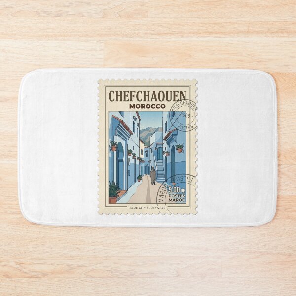 Item preview, Vintage Chefchaouen Morocco Blue City Travel Stamp designed and sold by k3rstman1.