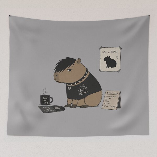 Item preview, EMO Capybara Artwork designed and sold by Planetporridge.