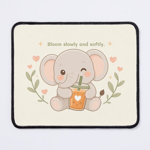 Item preview, Bloom Slowly – Cute Thai Elephant & Thai Tea Illustration | Soft Thailand™ designed and sold by CosmicQuietStudio.