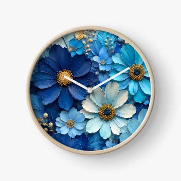 Item preview, Blue Floral Wall Art | Textured Botanical  Print | Luxury Abstract Flower Decor designed and sold by Ophira Bloom.
