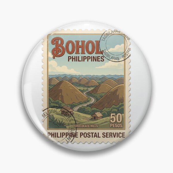 Artikelvorschau, Vintage Bohol Philippinen Chocolate Hills Reisebriefmarke entworfen und verkauft von k3rstman1.