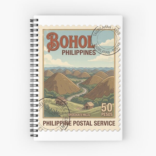 Item preview, Vintage Bohol Philippines Chocolate Hills Travel Stamp designed and sold by k3rstman1.