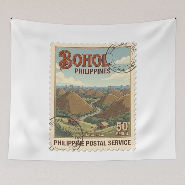 Item preview, Vintage Bohol Philippines Chocolate Hills Travel Stamp designed and sold by k3rstman1.