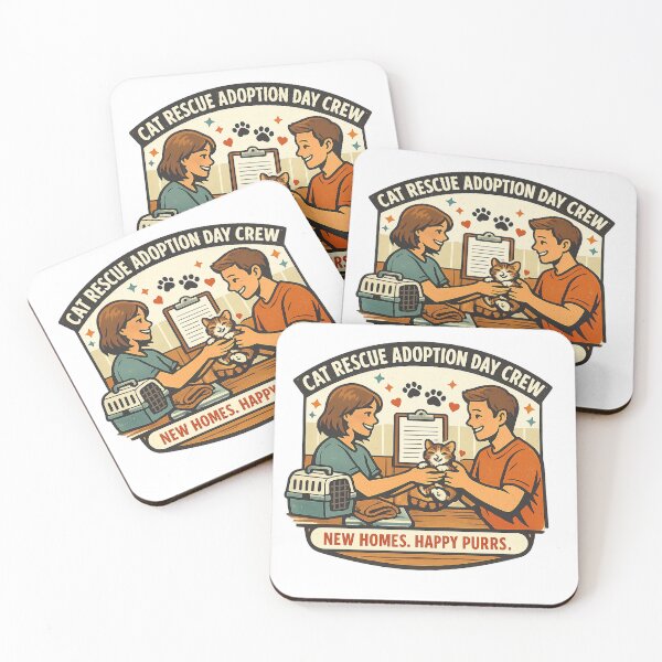 Item preview, Cat Rescue Adoption Day Crew – New Homes Happy Purrs designed and sold by Concrete Coffee Studio.