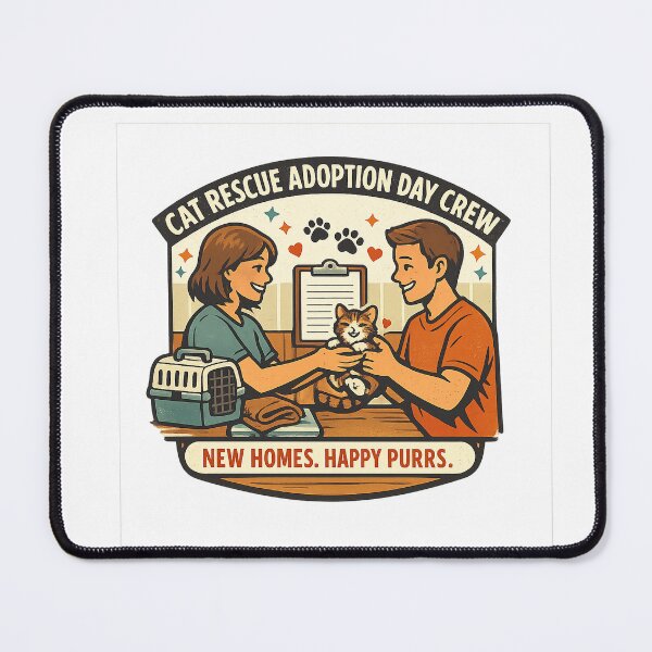 Item preview, Cat Rescue Adoption Day Crew – New Homes Happy Purrs designed and sold by Concrete Coffee Studio.