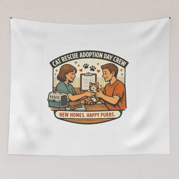 Item preview, Cat Rescue Adoption Day Crew – New Homes Happy Purrs designed and sold by Concrete Coffee Studio.