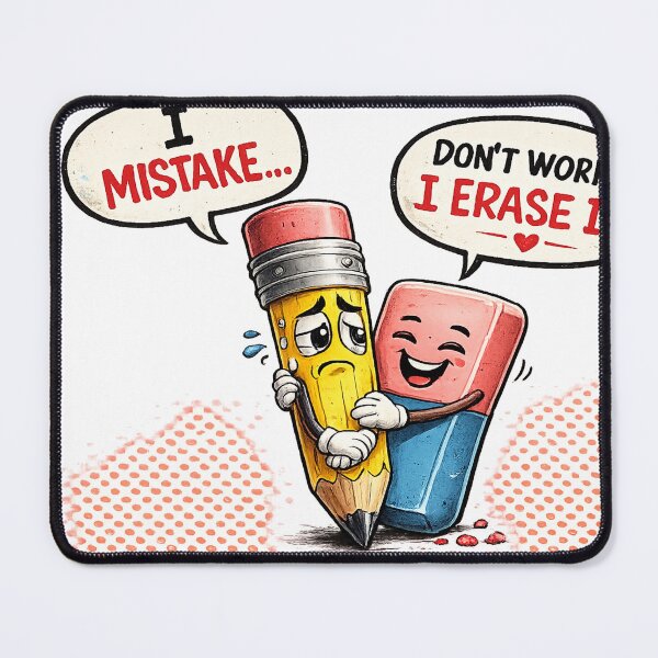 Item preview, I Make Mistakes, You Erase Them – Funny Pencil & Eraser Friendship Design designed and sold by CreativeNest Prints.