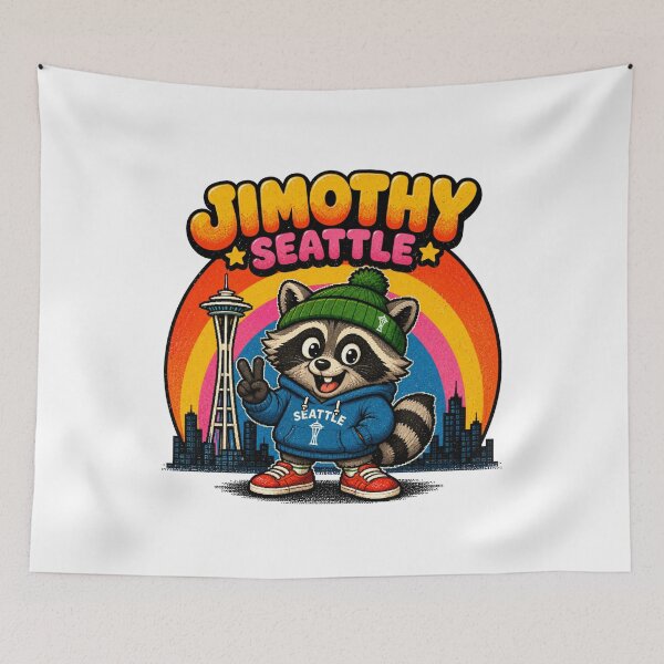 Item preview, Jimothy The Seattle Raccoon Retro Art designed and sold by TSshirtShoppe.