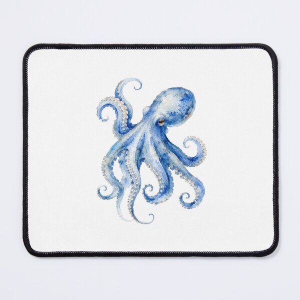 Item preview, Blue Nautical Octopus Watercolor Painting designed and sold by SOUFIANE1991.