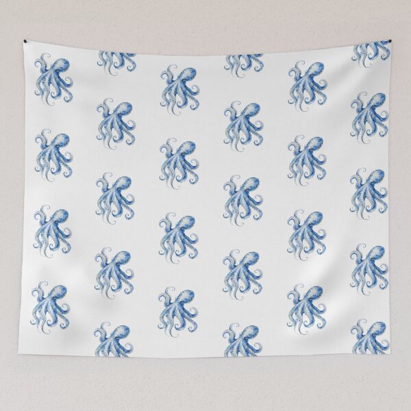 Item preview,  Blue Nautical Octopus Watercolor Painting designed and sold by SOUFIANE1991.