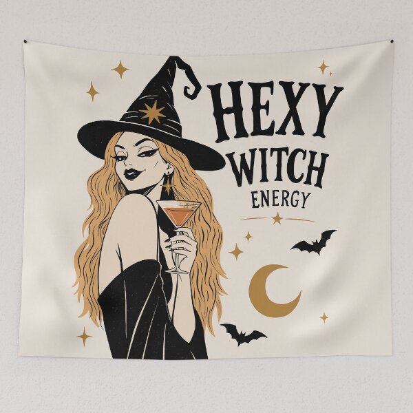 Item preview, Hexy Witch Energy Vintage Halloween Witch | Cute Gothic Witch Graphic designed and sold by MonNoir.