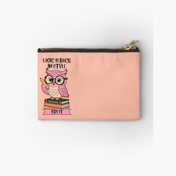 Item preview, Logic is Back in Style, Try It – Cute Pink Owl Reason Facts Logic Funny designed and sold by Marginally Unhinged.