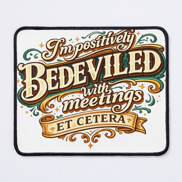 Item preview, I'm positively bedeviled with meetings et cetera. designed and sold by CreativeNest Prints.