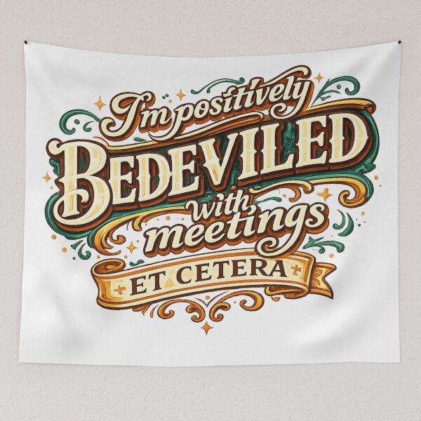 Item preview, I'm positively bedeviled with meetings et cetera. designed and sold by CreativeNest Prints.