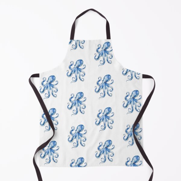 Item preview, Blue Nautical Octopus Watercolor Painting designed and sold by SOUFIANE1991.