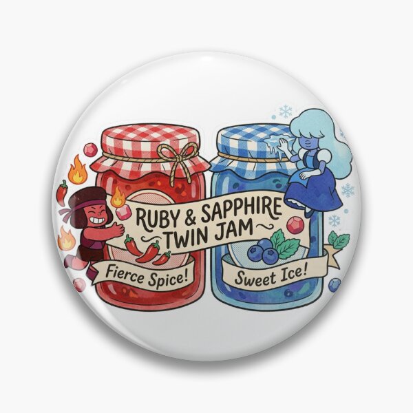 Item preview, Ruby & Sapphire Twin Jam Jars - Fire and Ice Spreads designed and sold by 0Zetgest.