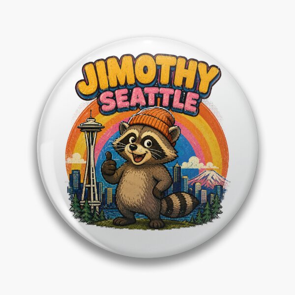 Item preview, Jimothy Seattle Raccoon Retro Sunset Art designed and sold by TSshirtShoppe.
