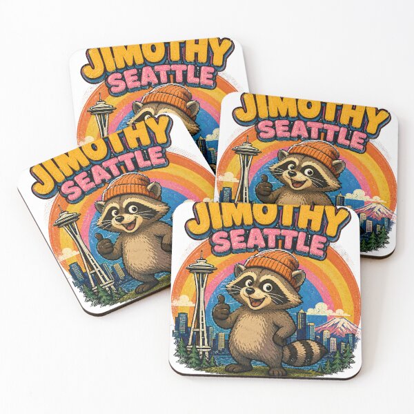 Item preview, Jimothy Seattle Raccoon Retro Sunset Art designed and sold by TSshirtShoppe.