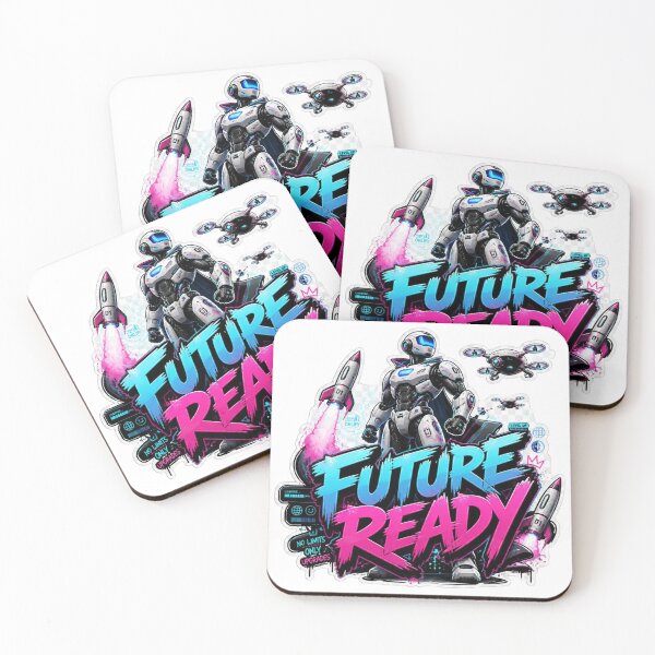 Item preview, FUTURE READY Graffiti Sticker PNG | Futuristic Robot Tech Design | AI Engineer Cyberpunk Vinyl Decal for Laptop, Notebook & Gamer Setup designed and sold by Stylestickers55.
