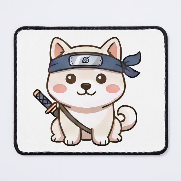 Item preview, White Shibainu Samurai designed and sold by Black Cat Matters.