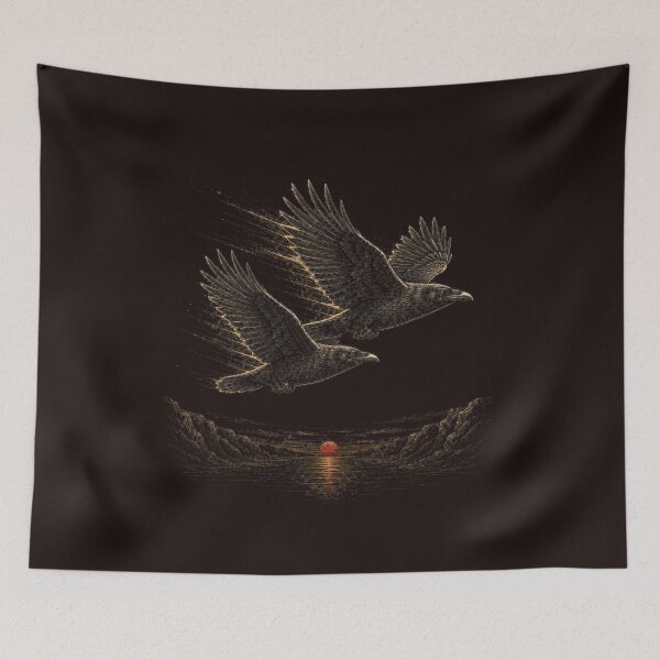 Item preview, The Long Horizon — Norse Ravens Over the Northern Sea designed and sold by OblivionRise.