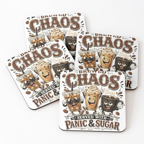 Item preview, Freshly Brewed Chaos – Funny Coffee Crew Retro Vintage Cartoon Design designed and sold by CreativeNest Prints.