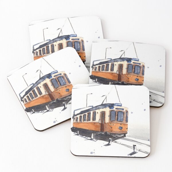 Item preview, Lisbon Tram | Minimalist Watercolor Sketch designed and sold by Tsveti_watercolors.